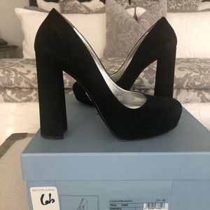 Prada Black Suede Pumps Size 36